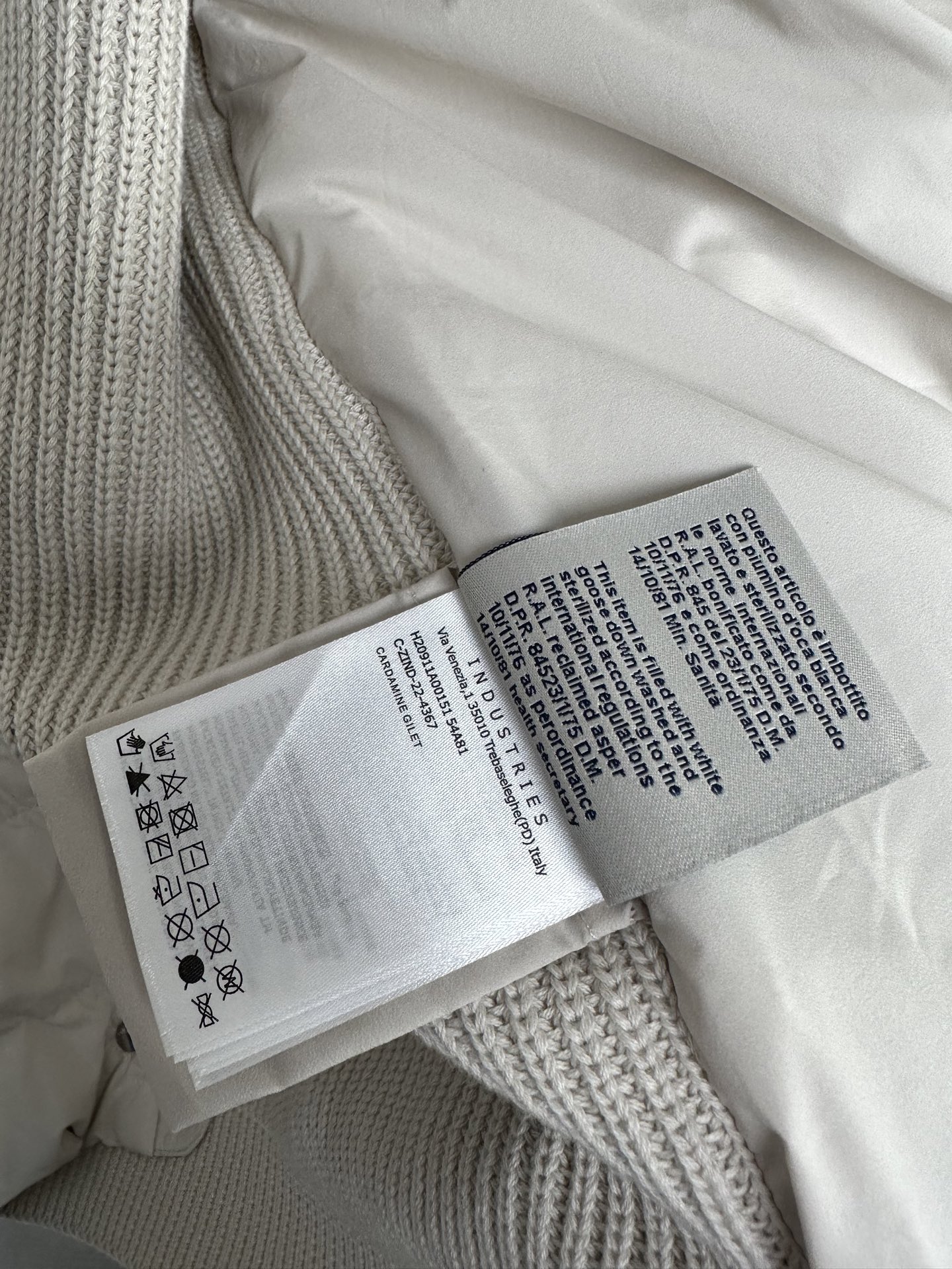 羽绒服 （米白～）Mon蒙口2025 秋冬季新品｜拼接针织羽绒服｜重塑运动高奢风格