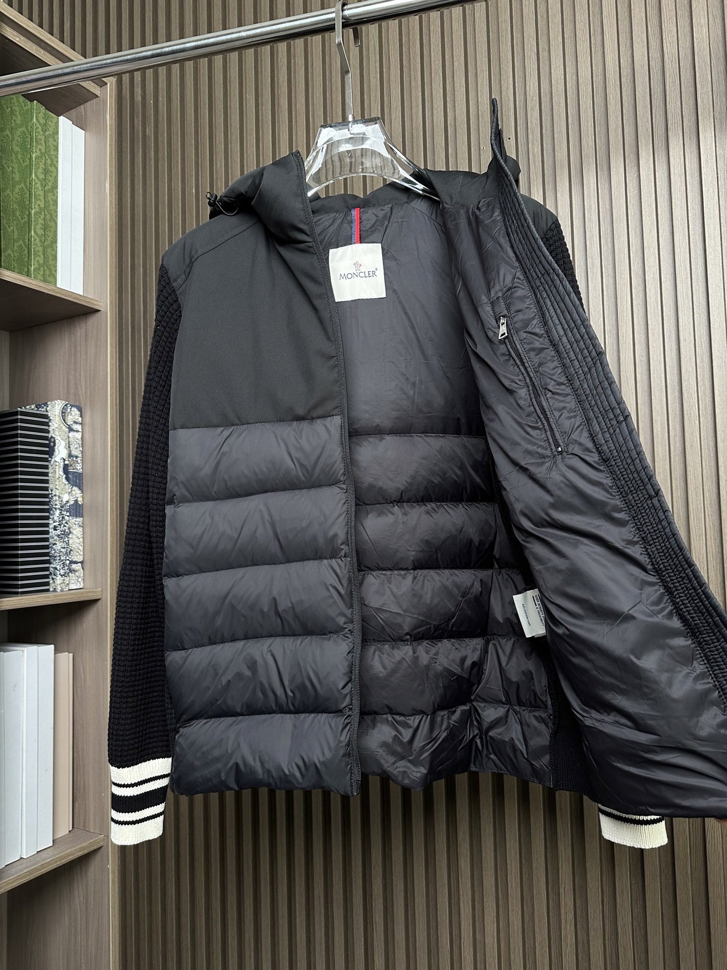 羽绒服 （黑～）Mon蒙口2025 秋冬季新品｜拼接针织羽绒服｜重塑运动高奢风格