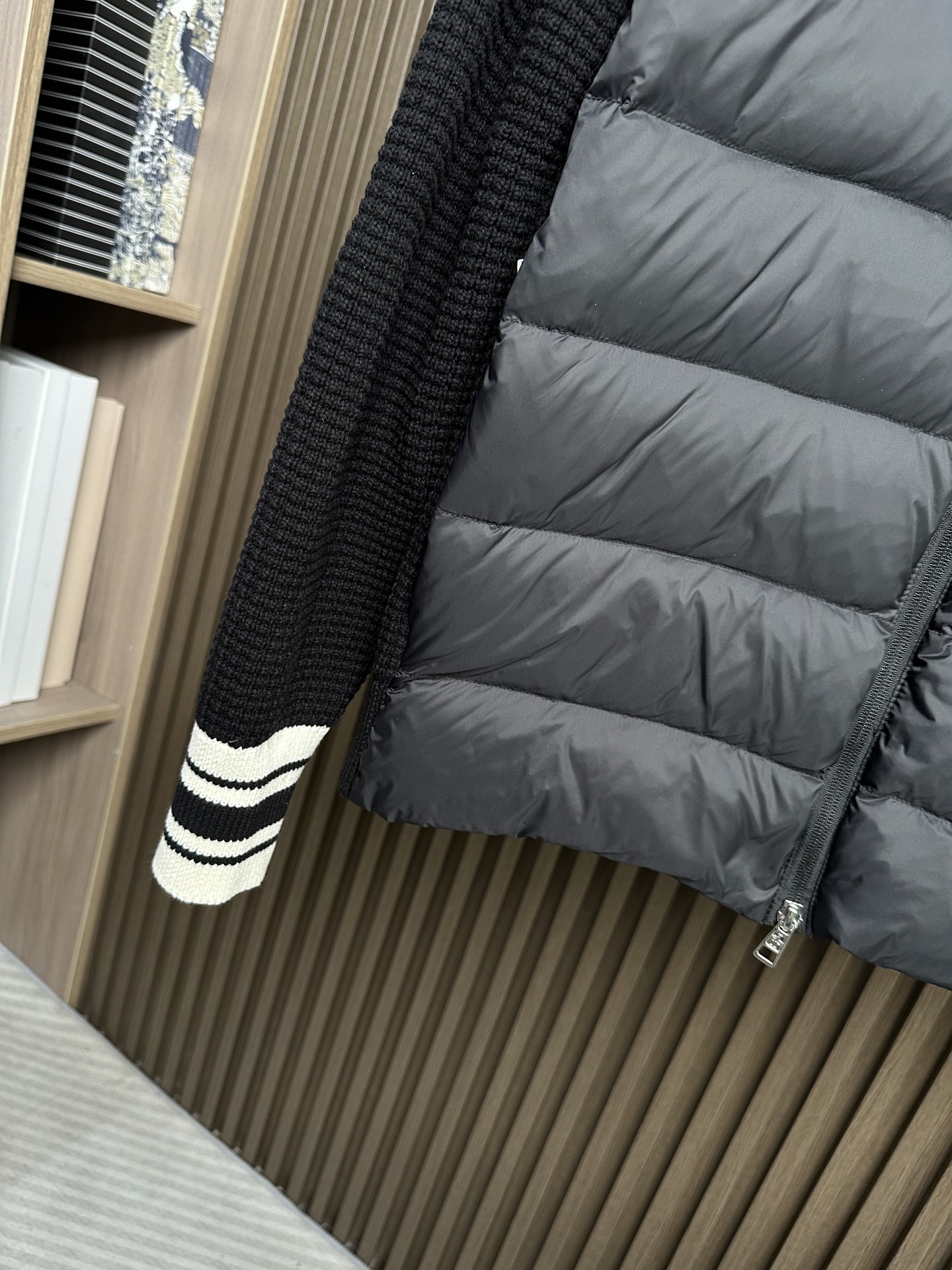 羽绒服 （黑～）Mon蒙口2025 秋冬季新品｜拼接针织羽绒服｜重塑运动高奢风格