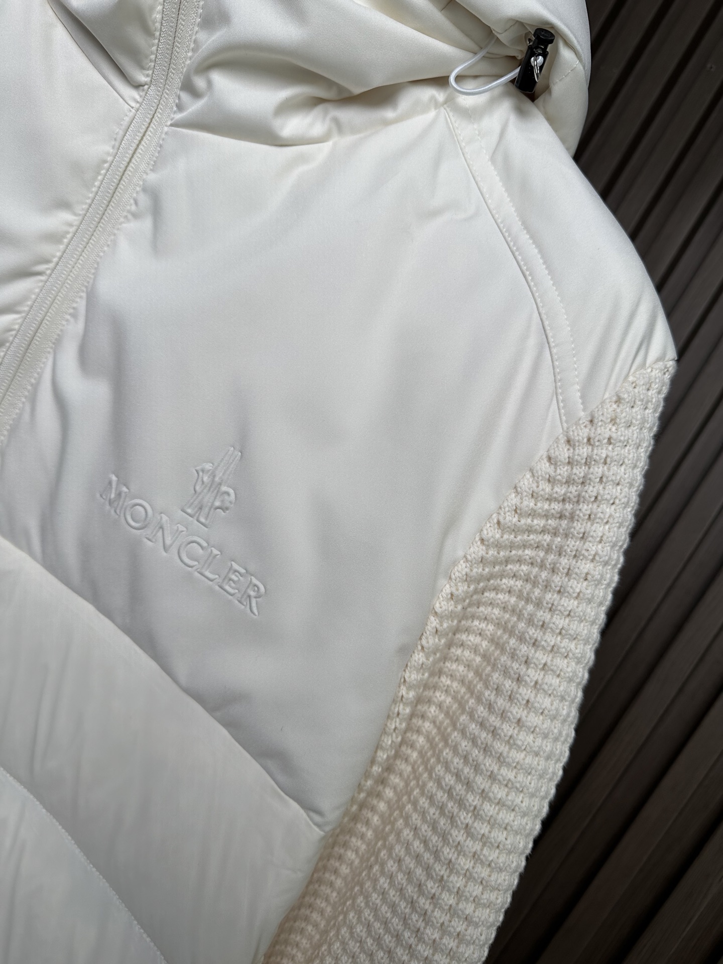 羽绒服 （米白～）Mon蒙口2025 秋冬季新品｜拼接针织羽绒服｜重塑运动高奢风格