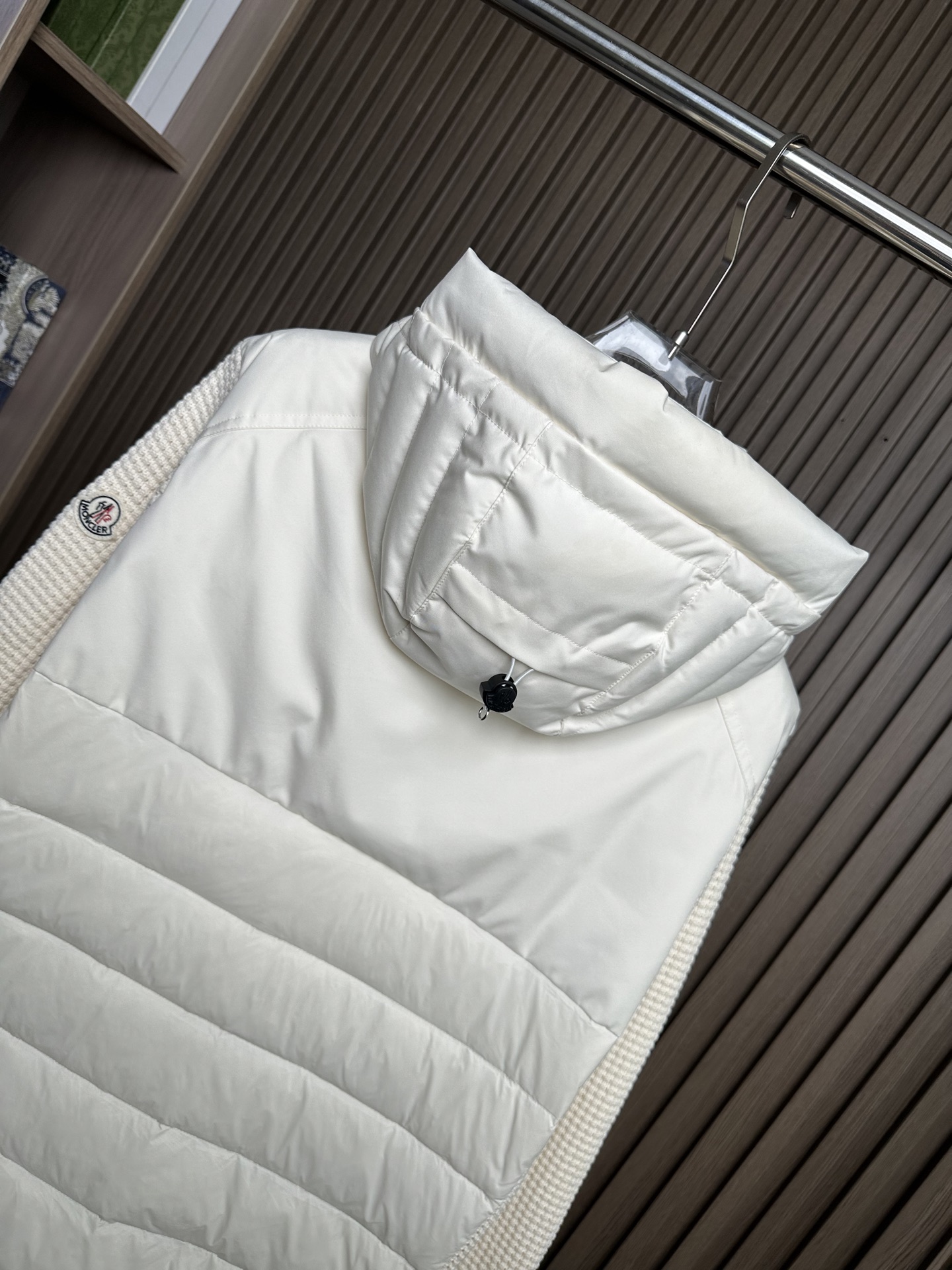 羽绒服 （米白～）Mon蒙口2025 秋冬季新品｜拼接针织羽绒服｜重塑运动高奢风格