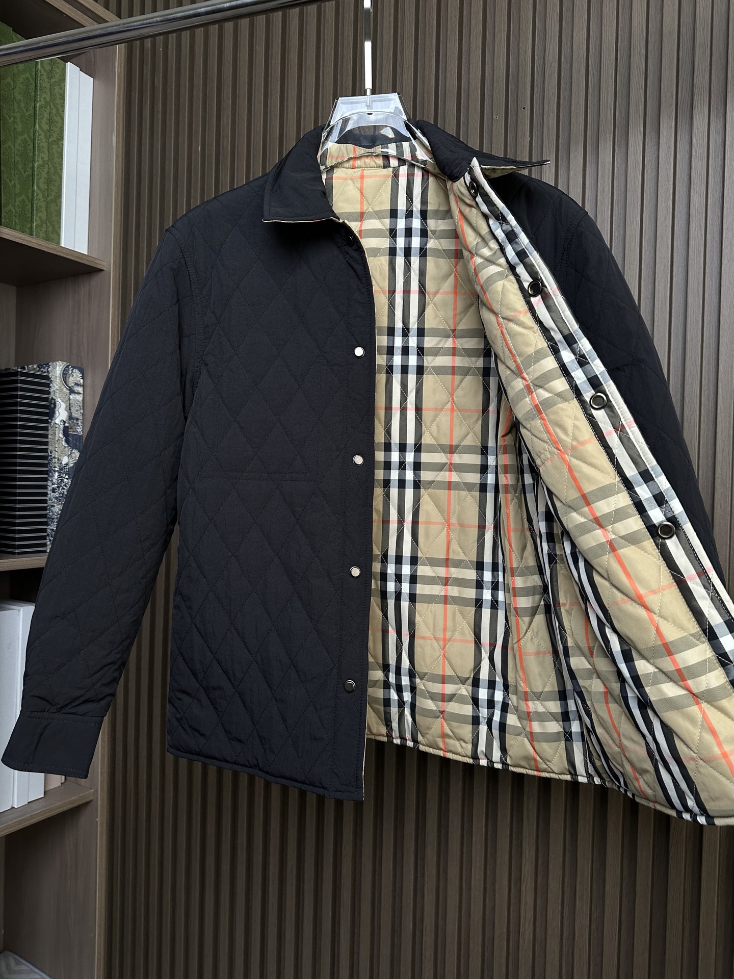 （黑正面～）25秋冬新款~BBR双面穿绗缝棉服外套