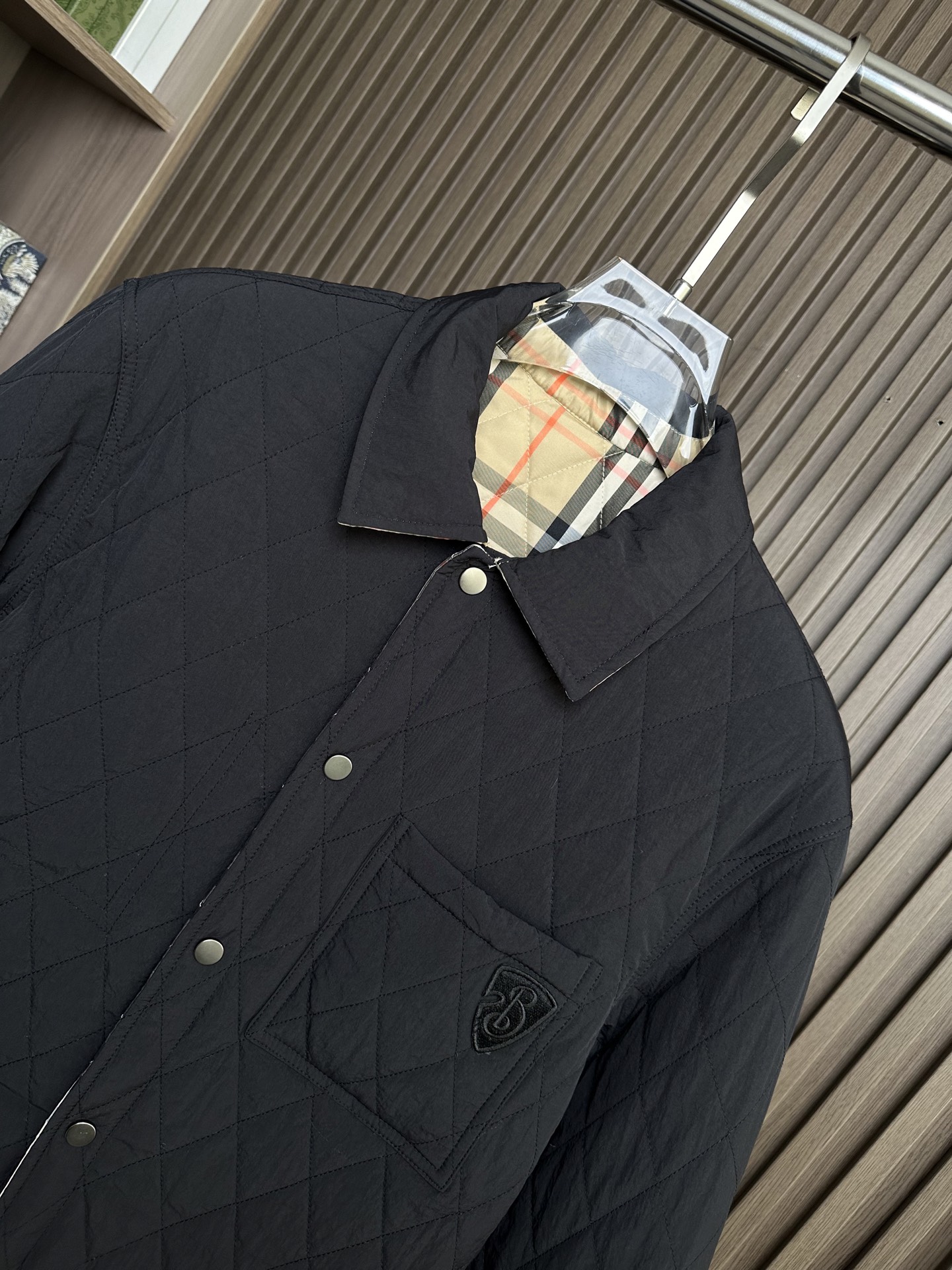 （黑正面～）25秋冬新款~BBR双面穿绗缝棉服外套