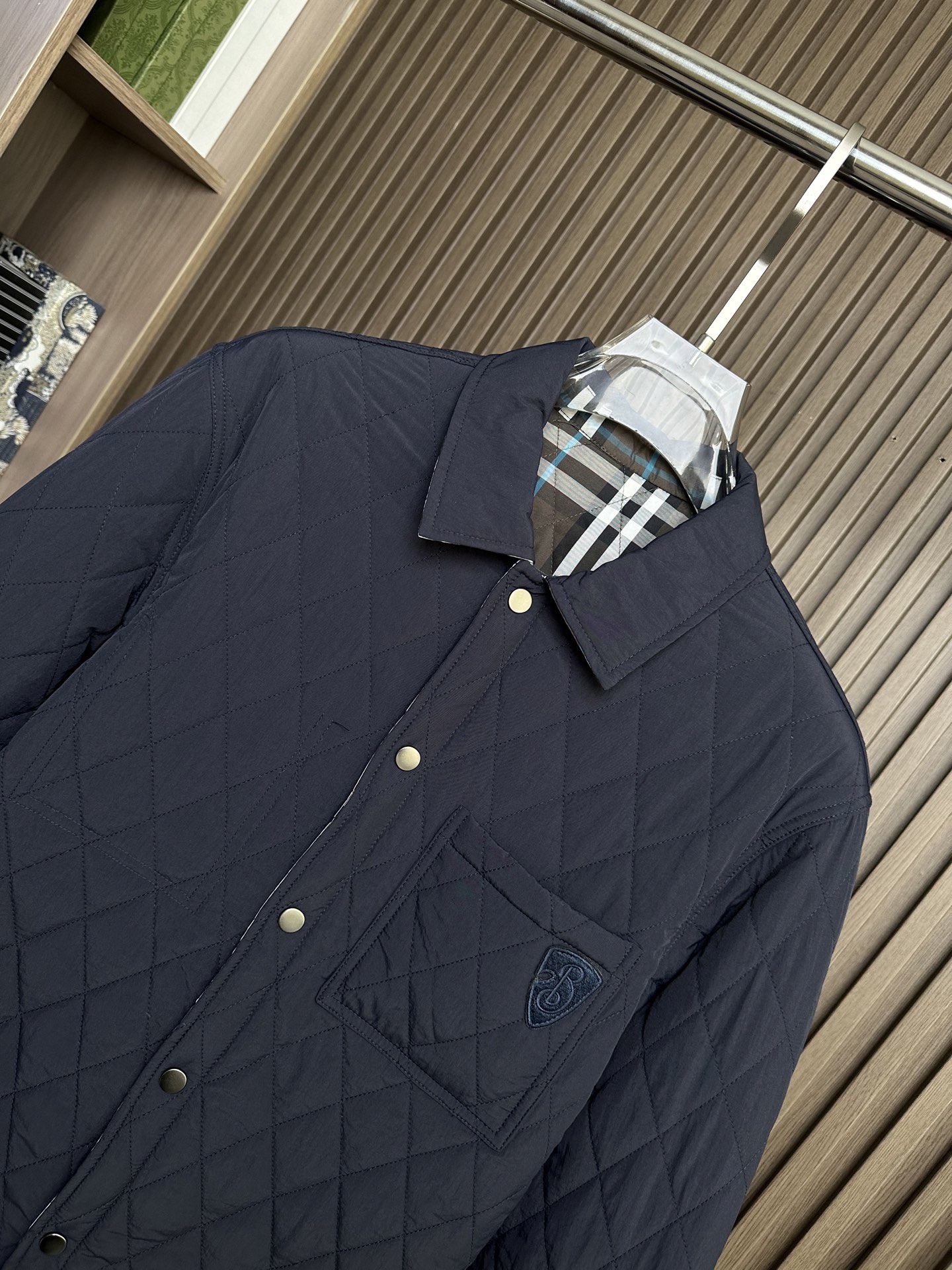 （藏青正面～）25秋冬新款~BBR双面穿绗缝棉服外套