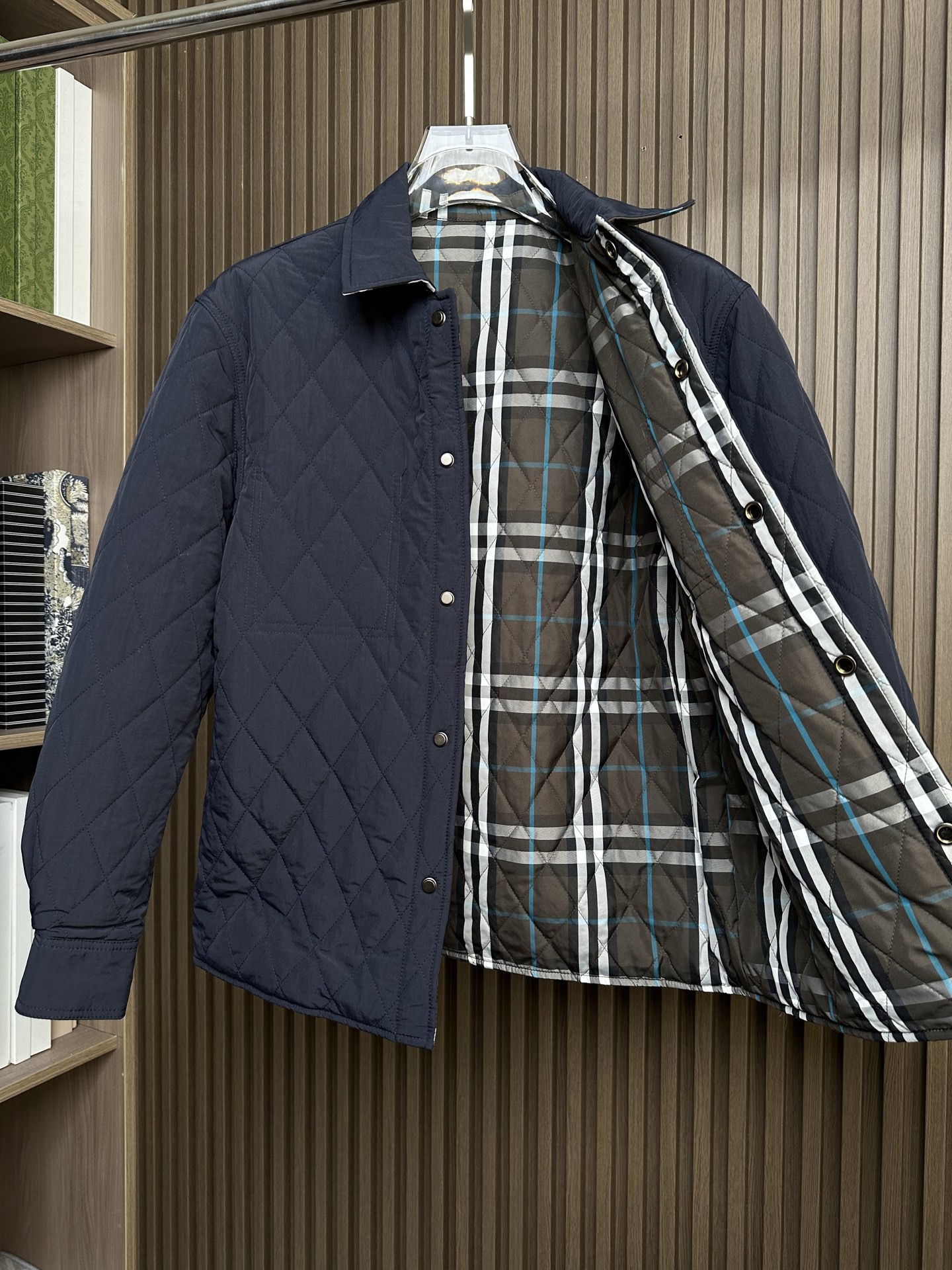 （藏青正面～）25秋冬新款~BBR双面穿绗缝棉服外套