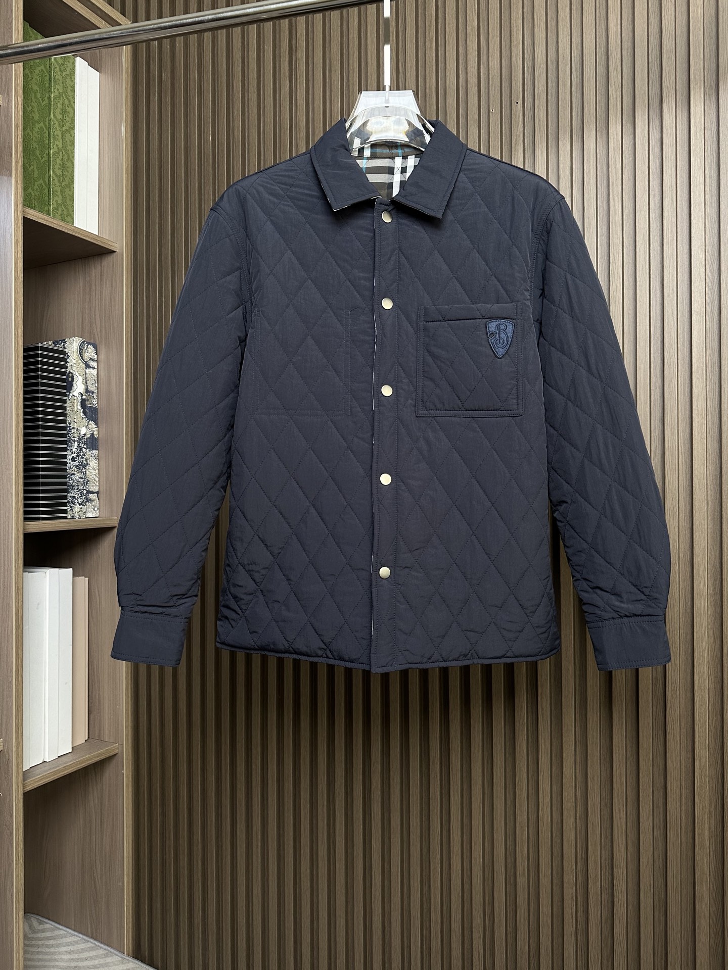 （藏青正面～）25秋冬新款~BBR双面穿绗缝棉服外套