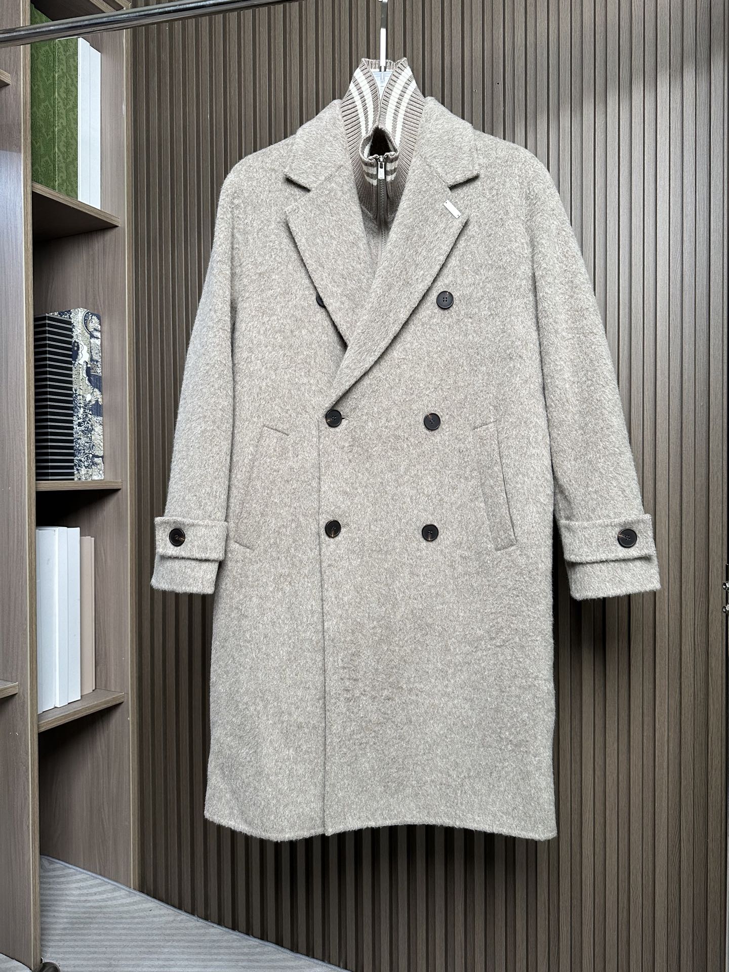 羽模式 （浅卡其～）ZZ杰尼亚25FW秋冬新款羊毛大衣🧥，100%羊毛大衣