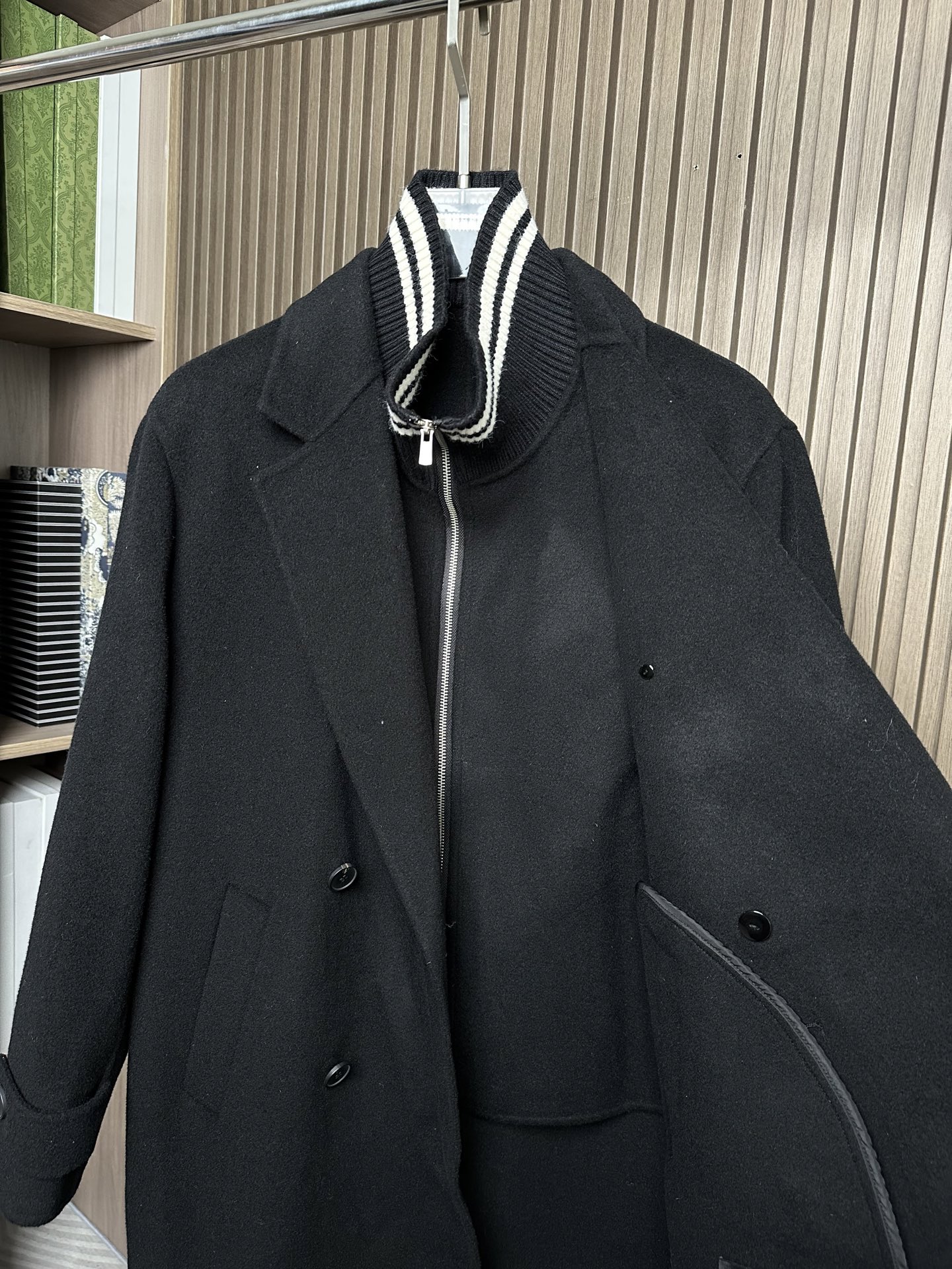 羽模式 （黑～）ZZ杰尼亚25FW秋冬新款羊毛大衣🧥，100%羊毛大衣