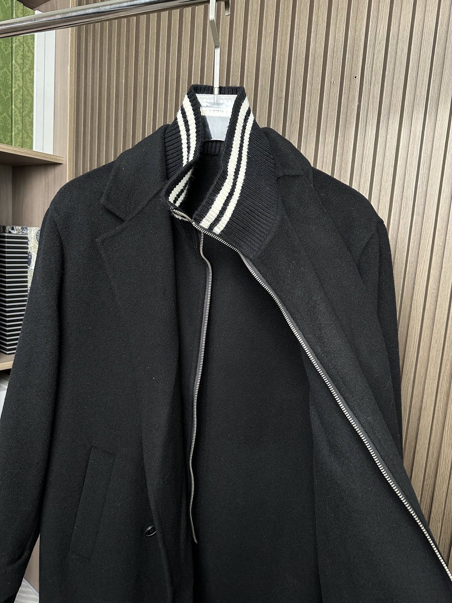 羽模式 （黑～）ZZ杰尼亚25FW秋冬新款羊毛大衣🧥，100%羊毛大衣