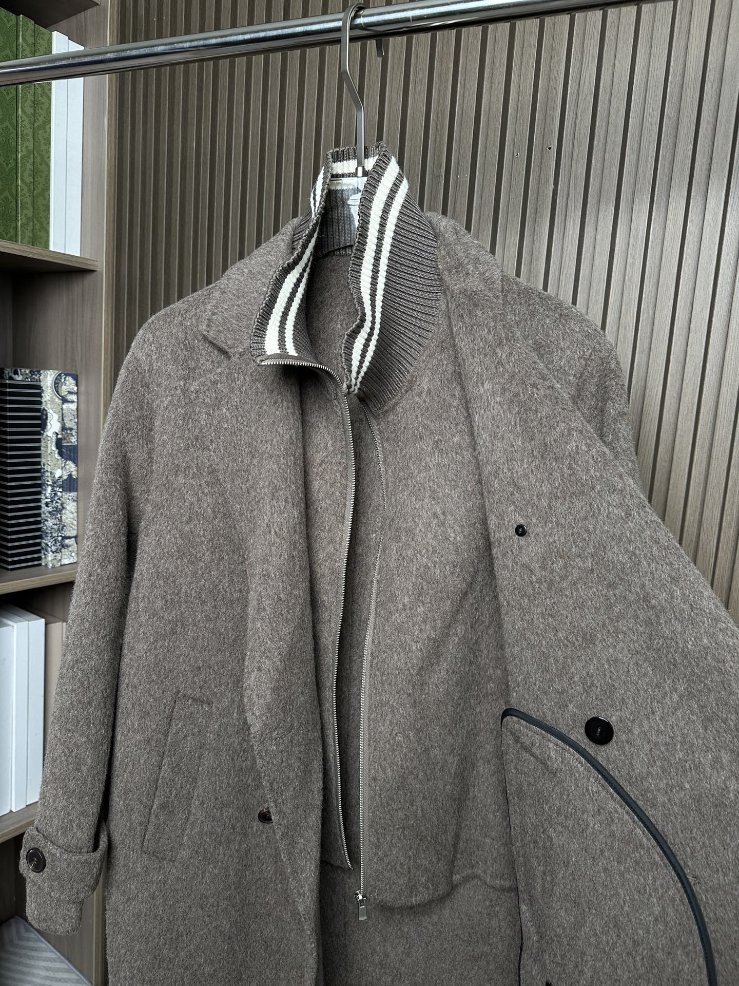 羽模式 （咖色～）ZZ杰尼亚25FW秋冬新款羊毛大衣🧥，100%羊毛大衣