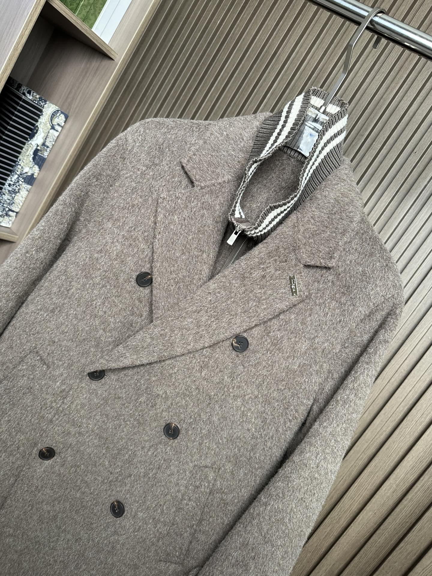 羽模式 （咖色～）ZZ杰尼亚25FW秋冬新款羊毛大衣🧥，100%羊毛大衣