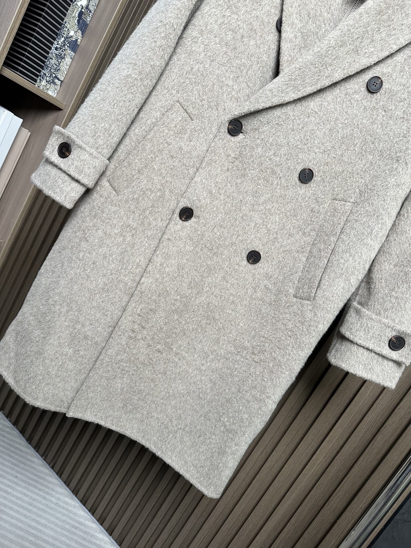 羽模式 （浅卡其～）ZZ杰尼亚25FW秋冬新款羊毛大衣🧥，100%羊毛大衣