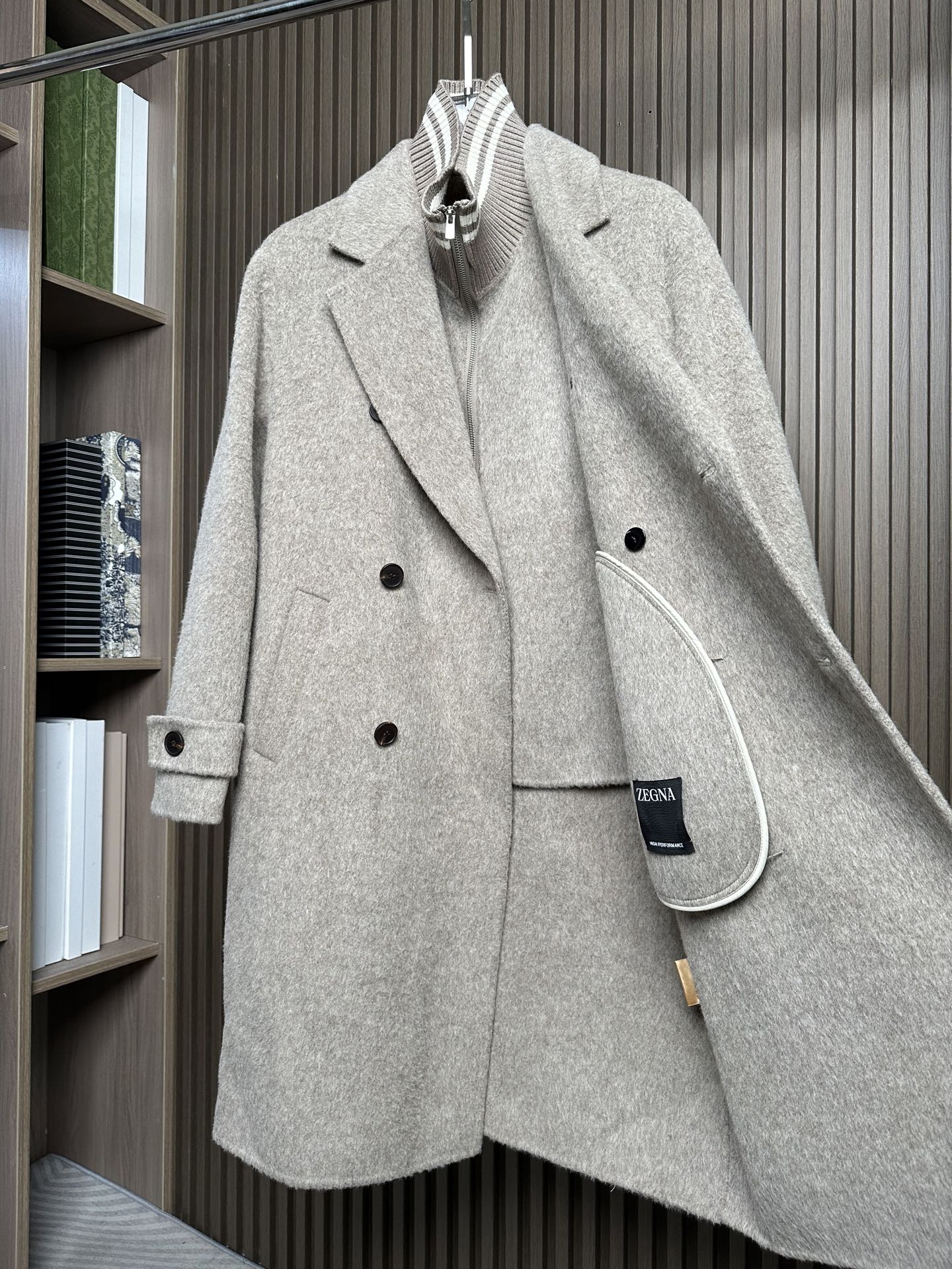 羽模式 （浅卡其～）ZZ杰尼亚25FW秋冬新款羊毛大衣🧥，100%羊毛大衣