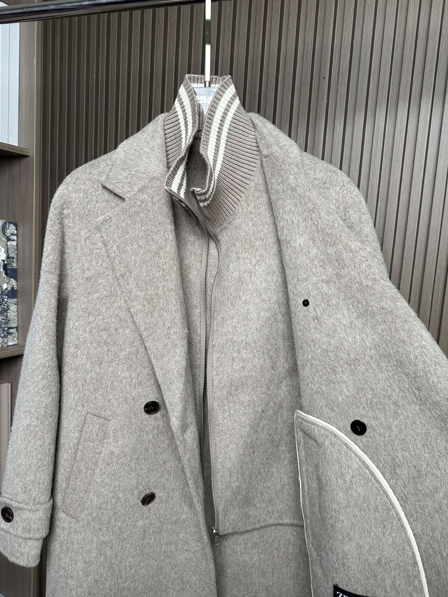 羽模式 （浅卡其～）ZZ杰尼亚25FW秋冬新款羊毛大衣🧥，100%羊毛大衣