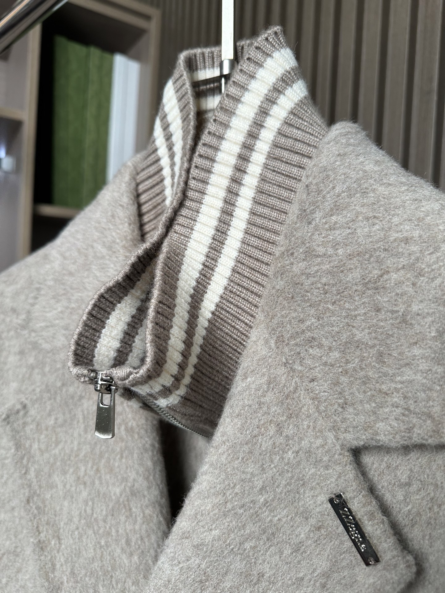 羽模式 （浅卡其～）ZZ杰尼亚25FW秋冬新款羊毛大衣🧥，100%羊毛大衣