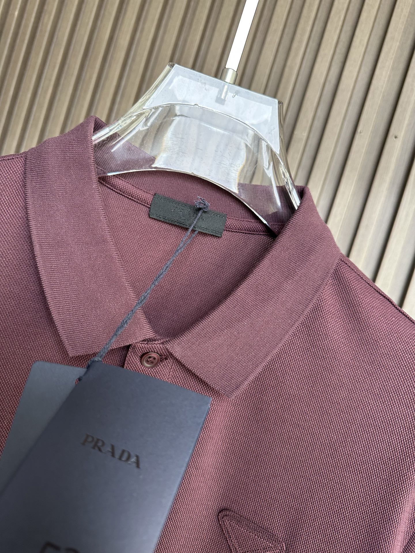 （酒红～）PD普拉达26SS春夏新款POLO