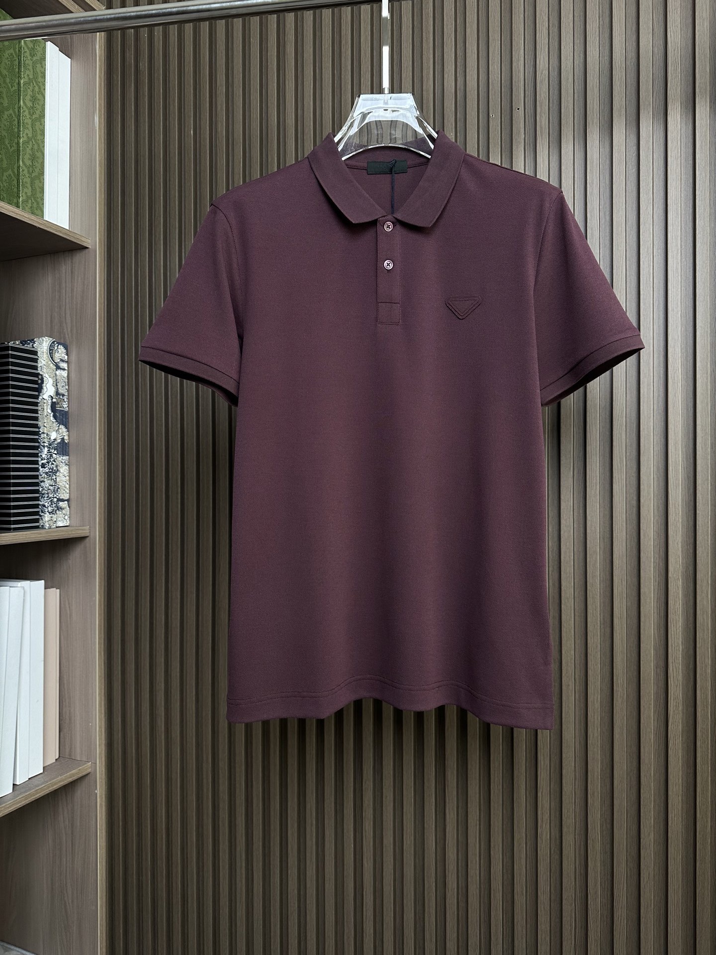 （酒红～）PD普拉达26SS春夏新款POLO