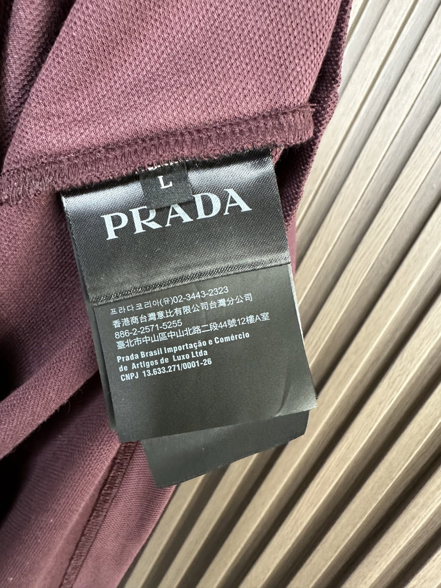 （酒红～）PD普拉达26SS春夏新款POLO
