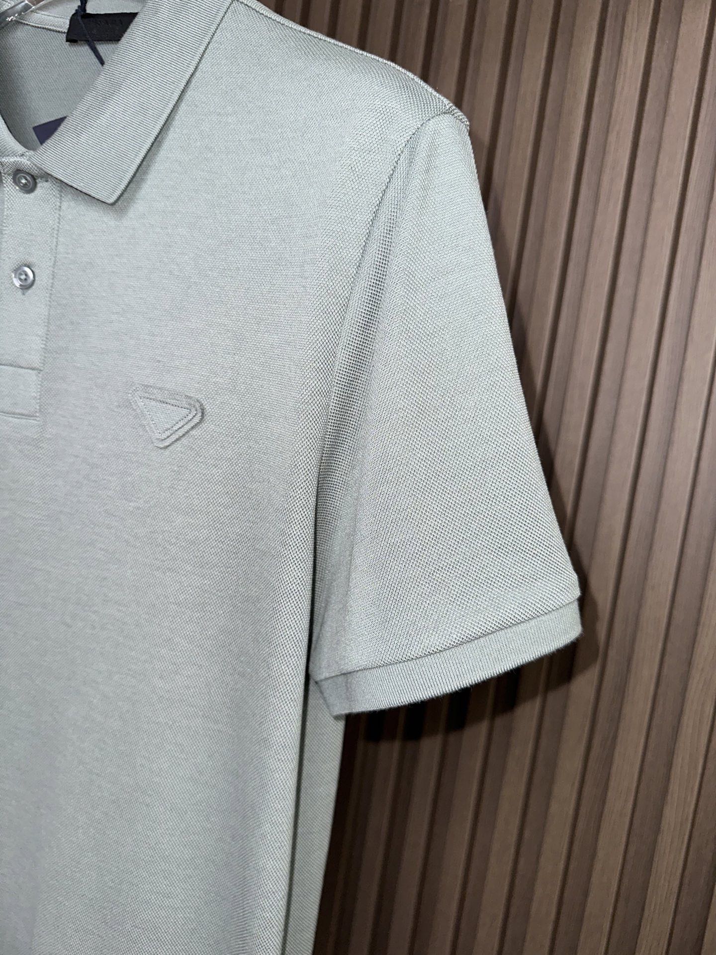 （豆绿色～～）PD普拉达26SS春夏新款POLO