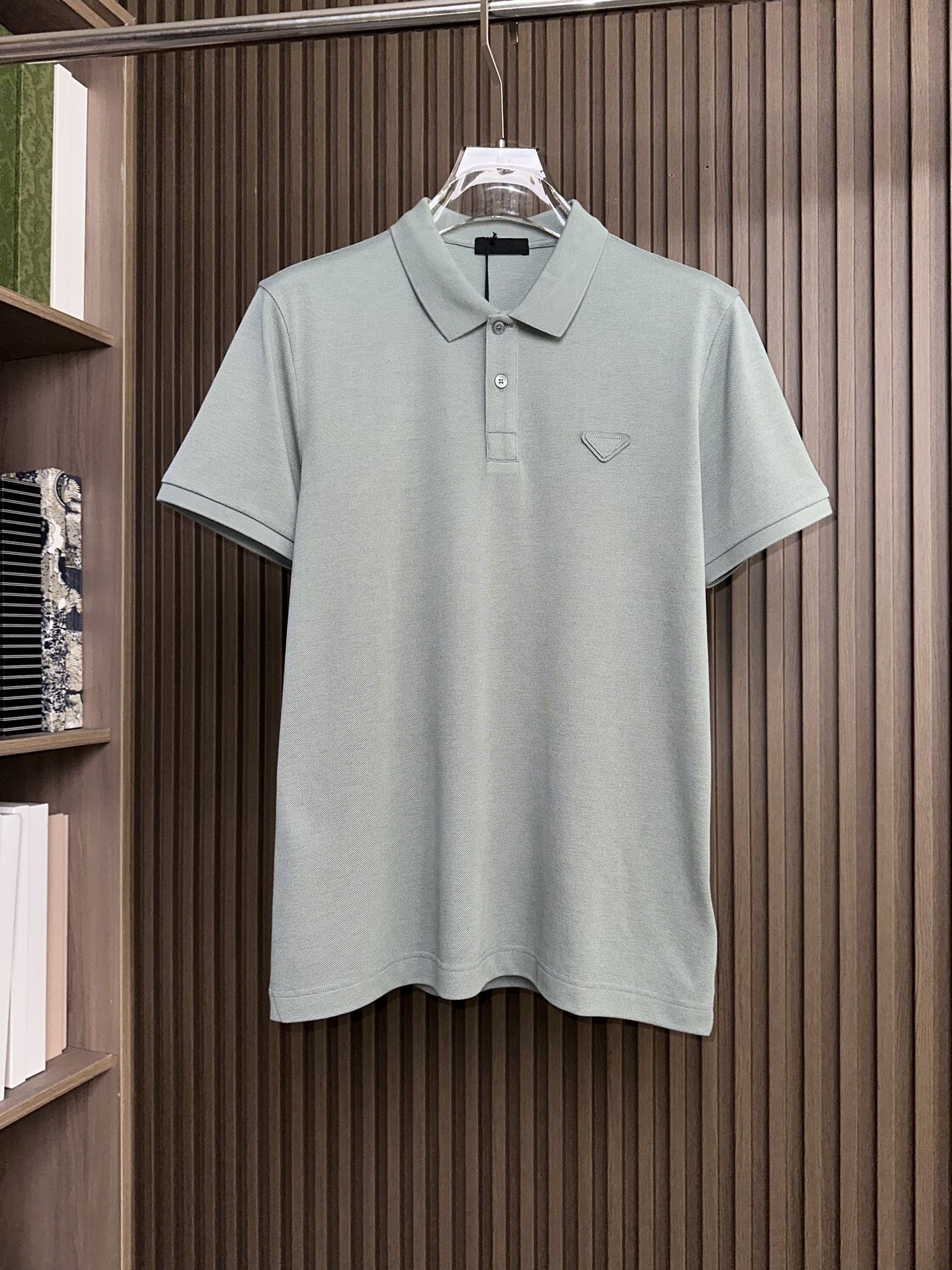 （豆绿色～～）PD普拉达26SS春夏新款POLO