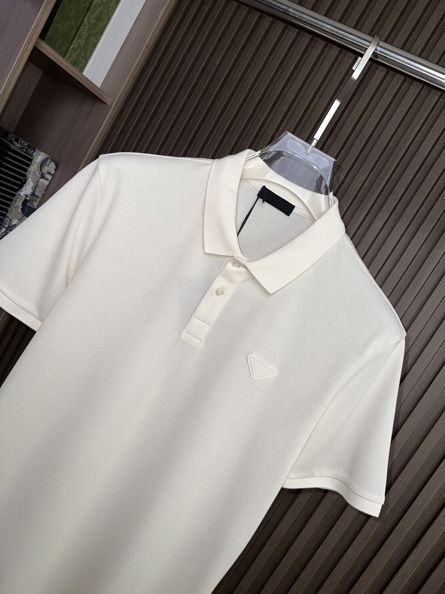 （米白～）PD普拉达26SS春夏新款POLO