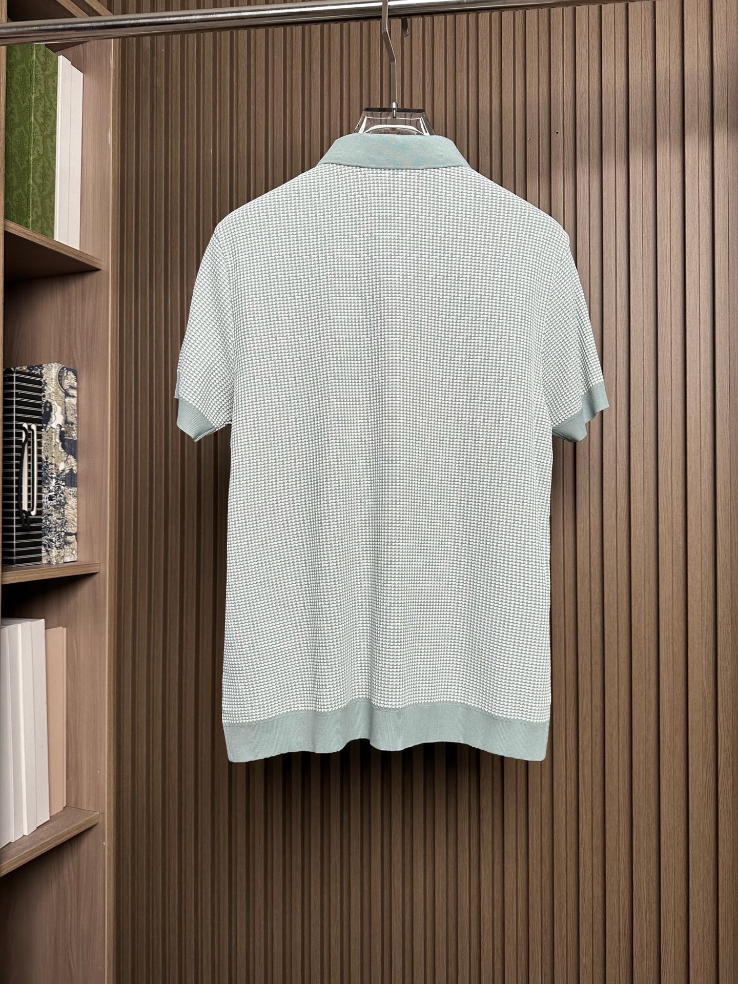 （豆绿～）PRADA普拉达26SS春夏新款竖条提花起脚短袖 原版定制 面料选用进口彩柔棉 轻薄透气 上身