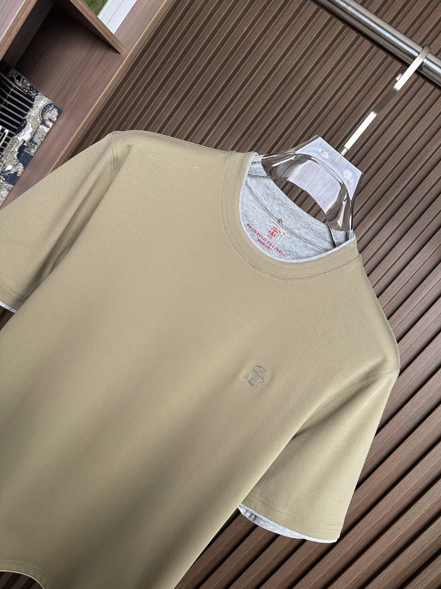 （绿色～）BC家26SS春夏短袖（两色叠加领口，袖口设计） 这款短袖面料采用32支双股新疆长绒棉紧密圆领