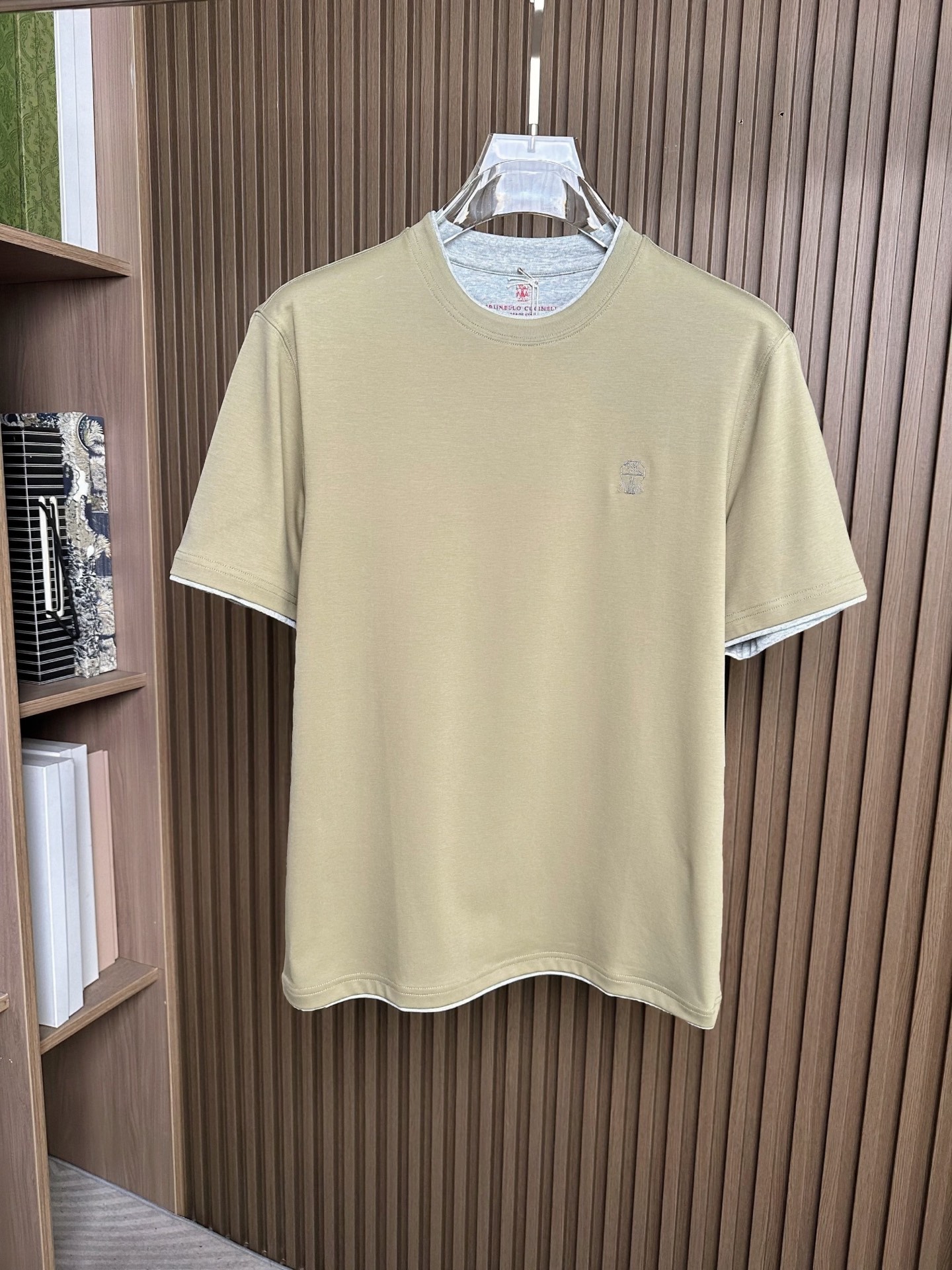 （绿色～）BC家26SS春夏短袖（两色叠加领口，袖口设计） 这款短袖面料采用32支双股新疆长绒棉紧密圆领