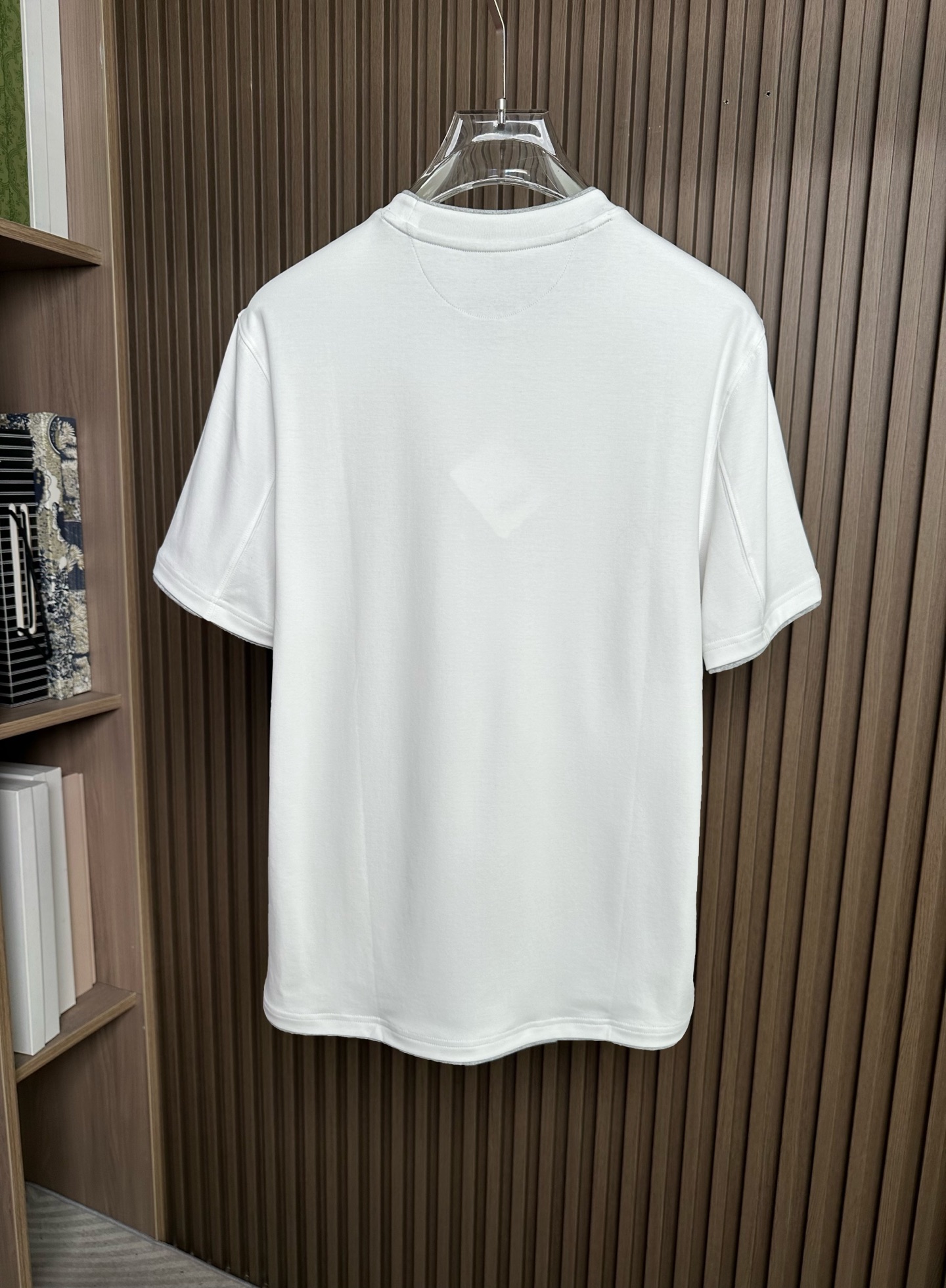 （白～）BC家26SS春夏短袖（两色叠加领口，袖口设计） 这款短袖面料采用32支双股新疆长绒棉紧密圆领短