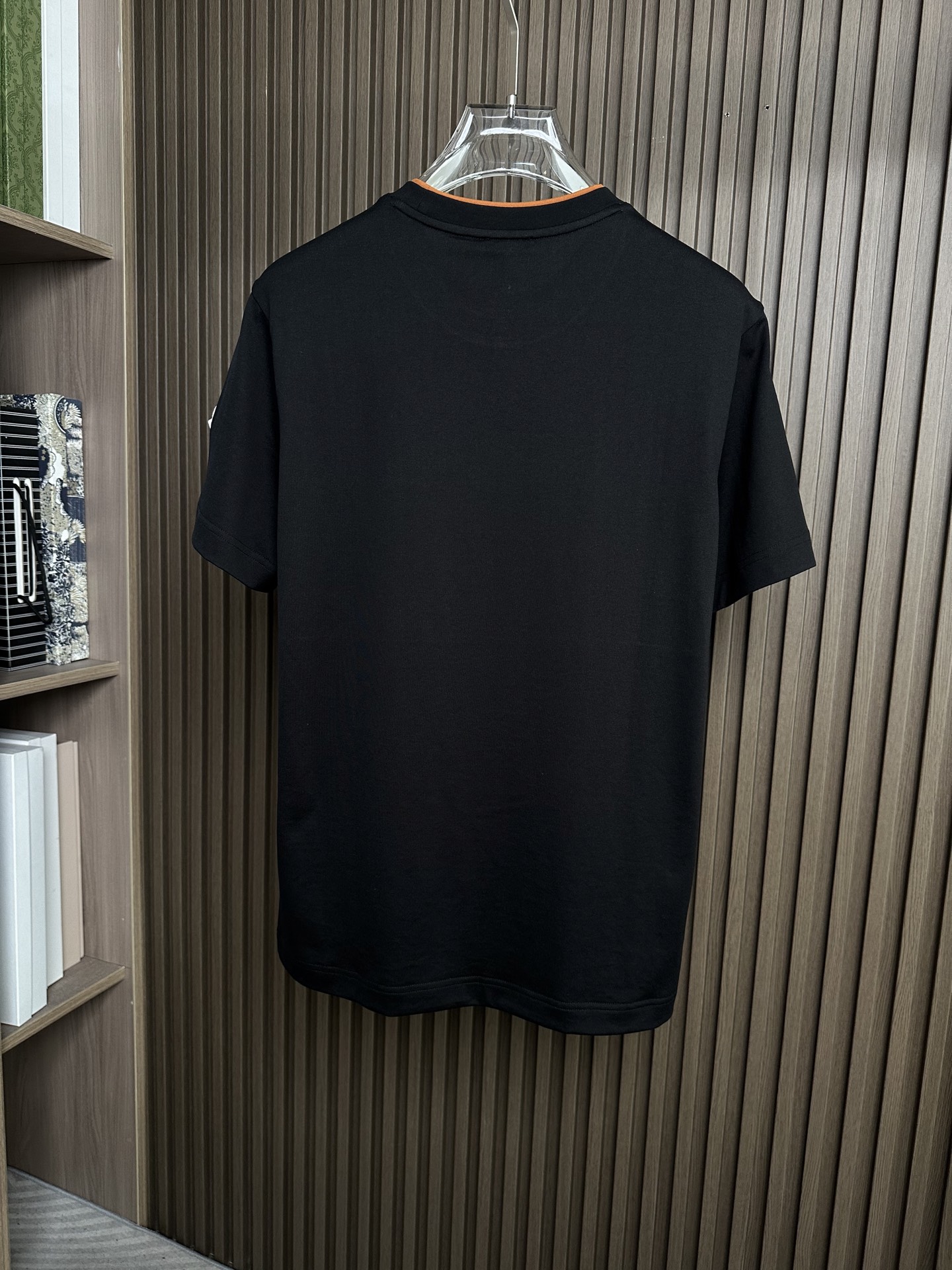 150. MONCLER2026春夏短袖（领口拼接棕色🏾双层设计） MONCLER这款短袖面料采用32支