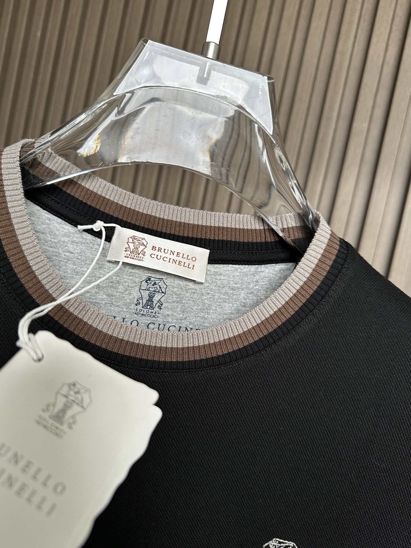 黑色～）BC家26SS春夏短袖（两色叠加领口，袖口设计） 这款短袖面料采用32支双股新疆长绒棉紧密圆领短