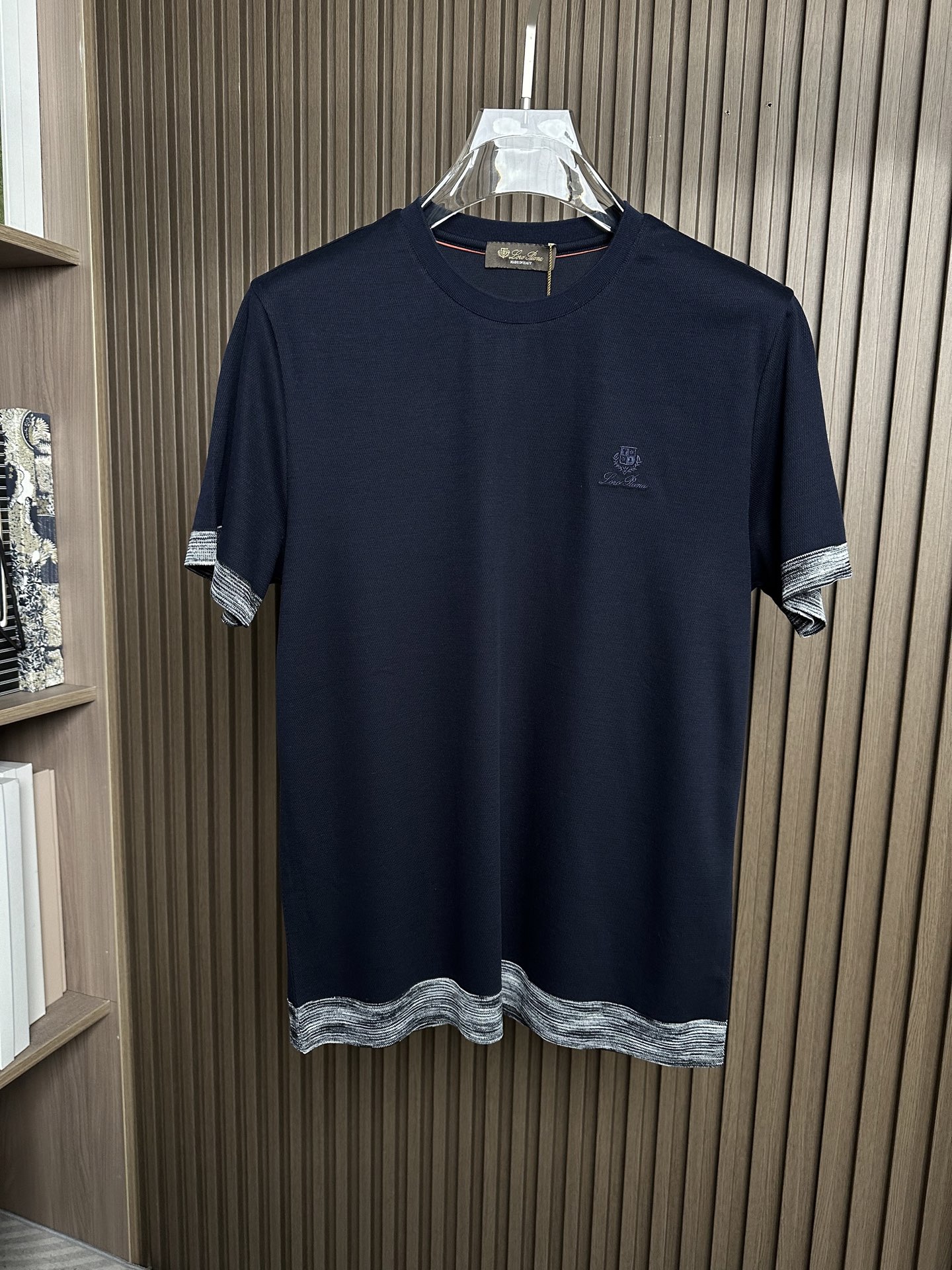 （藏蓝～）Loro piana 诺悠翩雅26SS春夏新款短袖 原版定制 面料选用双股丝光长绒棉 轻薄透气