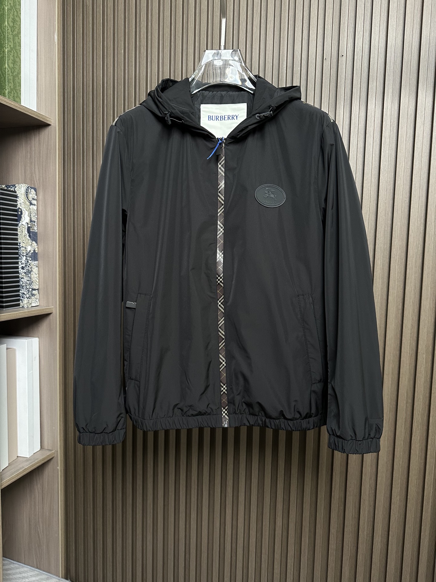 Burberry Black Emblem Hooded Zip Jacket