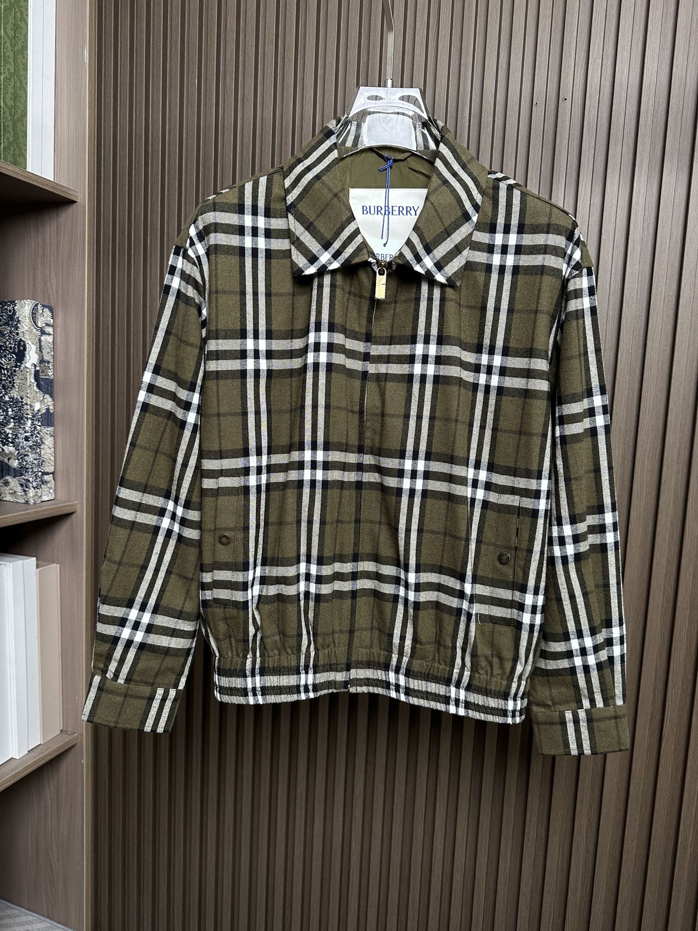 Burberry Olive Check Collared Jacket