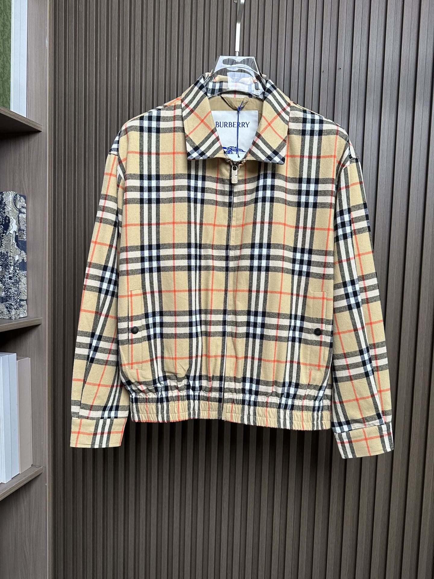 Burberry Beige Check Collared Jacket