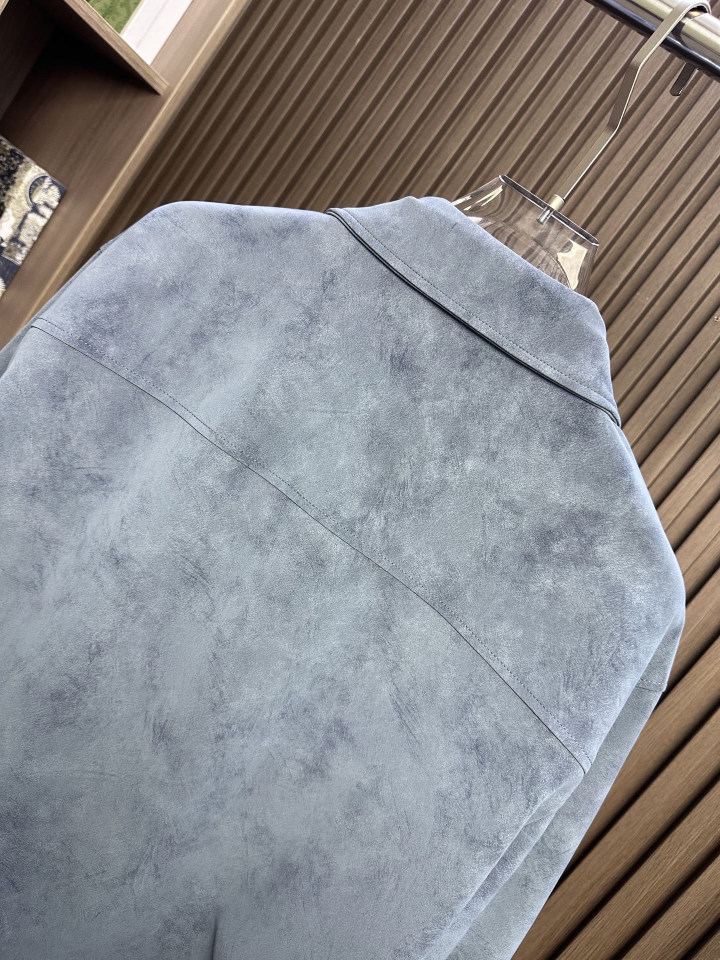 （浅蓝～）BC26FW秋冬新款顶级PU皮革时尚翻领皮衣，男士经典双拉链门襟商务休闲拉链皮衣夹克外套！贸易公司渠道稀出，同