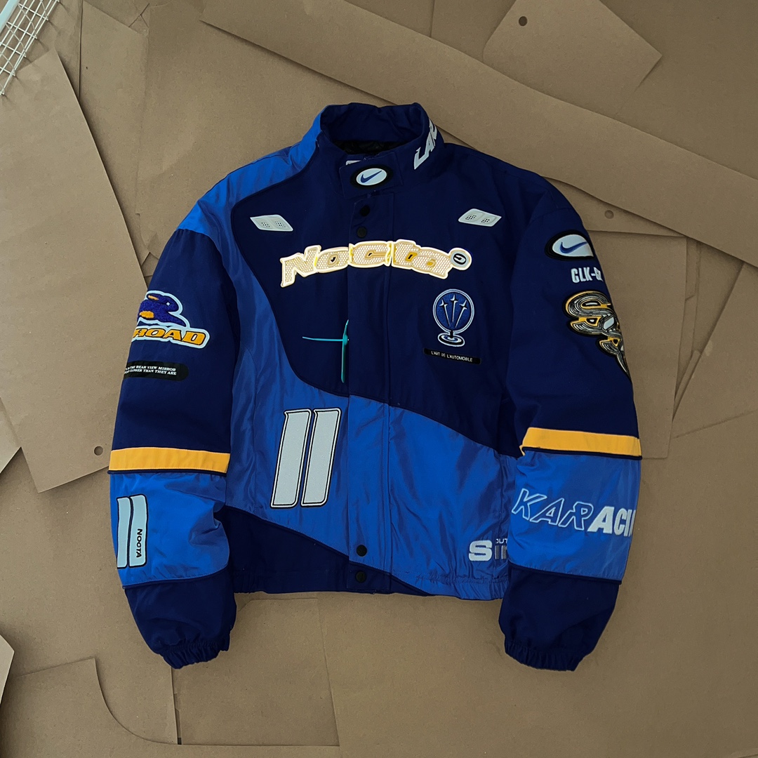 Nike x NOCTA SS24 Racing Jacket - Blue Drake Embroidered Cotton Coat 28 i1732697132 5059 0