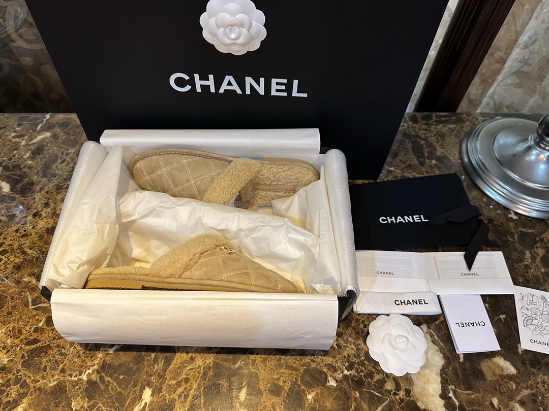 Chanel Shoes Half Slippers High Quality Online
 Lambswool
