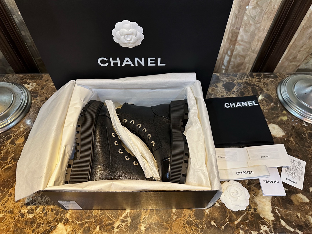 Chanel Short Boots Black