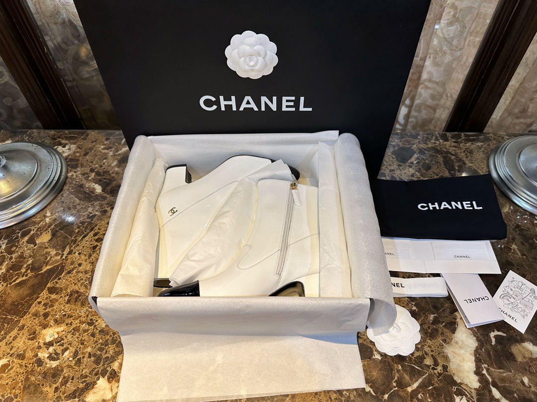 Chanel Short Boots Replica Shop
 White