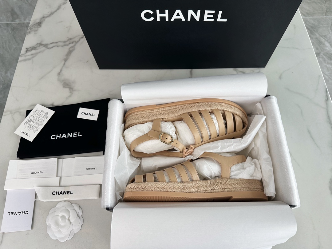 Knockoff
 Chanel Perfect
 Shoes Sandals Apricot Color