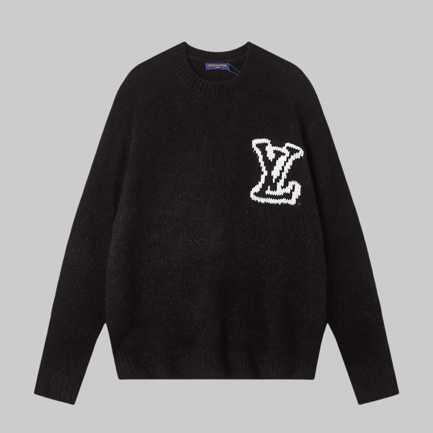 P145 LV sweater chest large logo original development! Overall weight between 580~630G wool plus cow velvet loop yarn, …