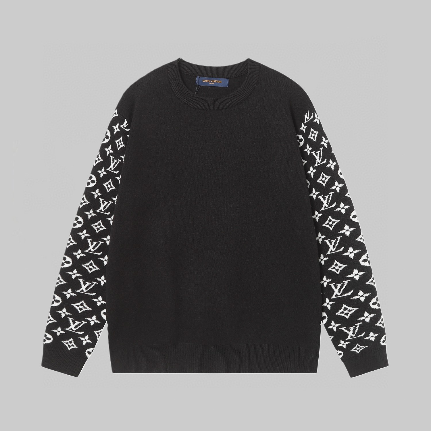 P140 LV Louis Vuitton jacquard sleeve wool crew neck knit sweater sweater using responsibly sourced cashmere and wool b…