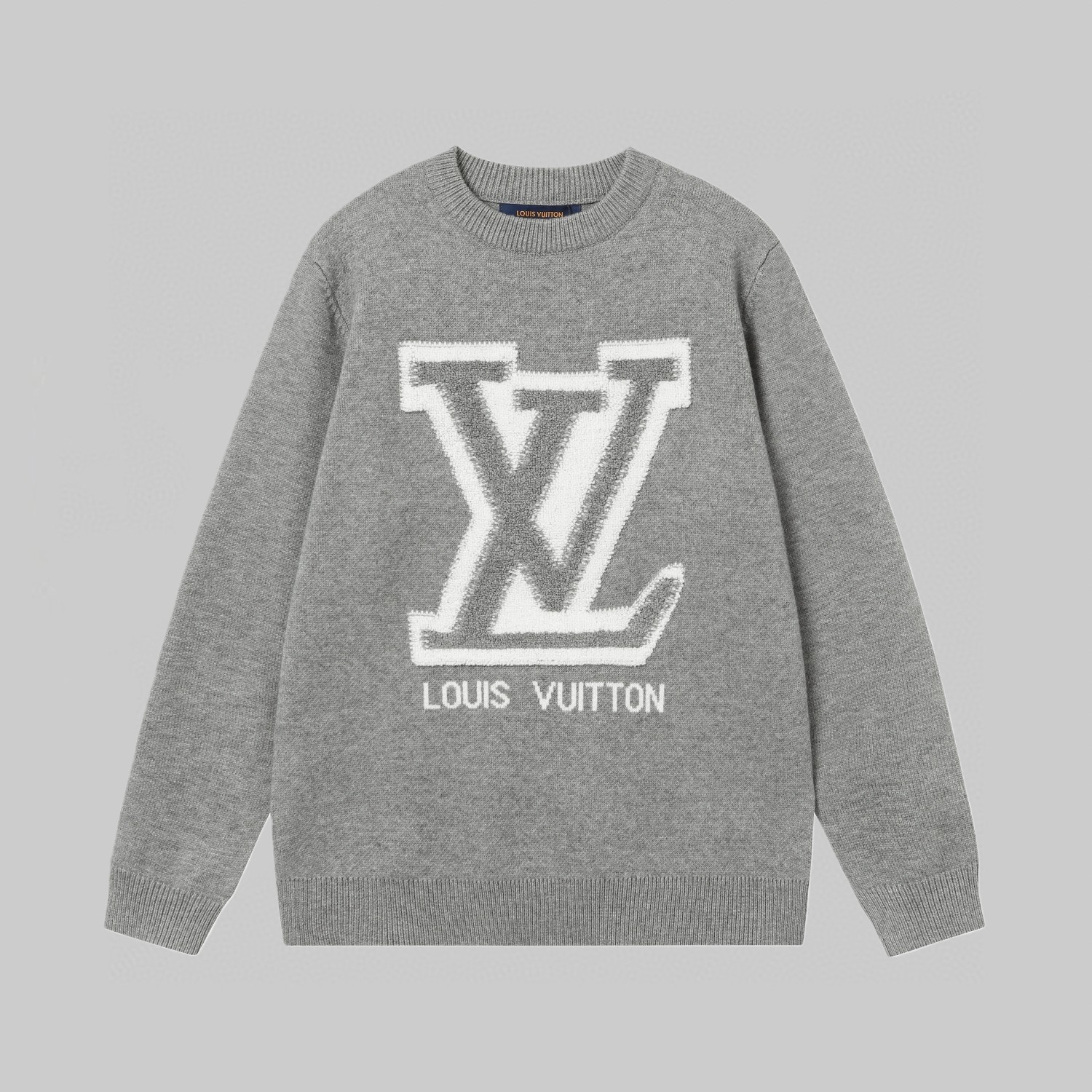 P150 LV Louis Vuitton suéter de cuello redondo con logo grande de nueva temporada otoño-invierno, técnica de jacquard c…