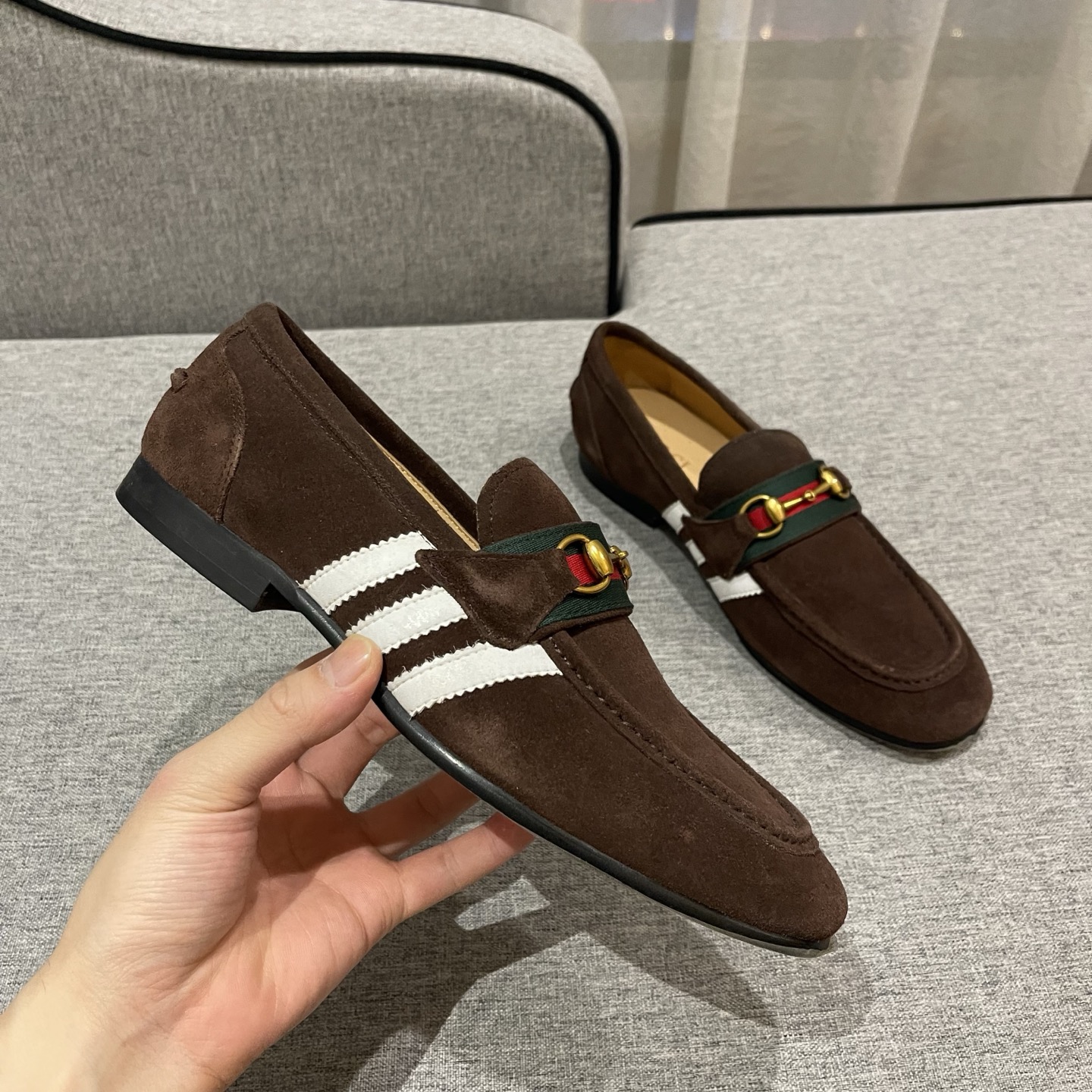 Gucci Men's Brown Suede Loafers with Horsebit Detail - Size 38-45 5 i1740995404128 8846 0 3