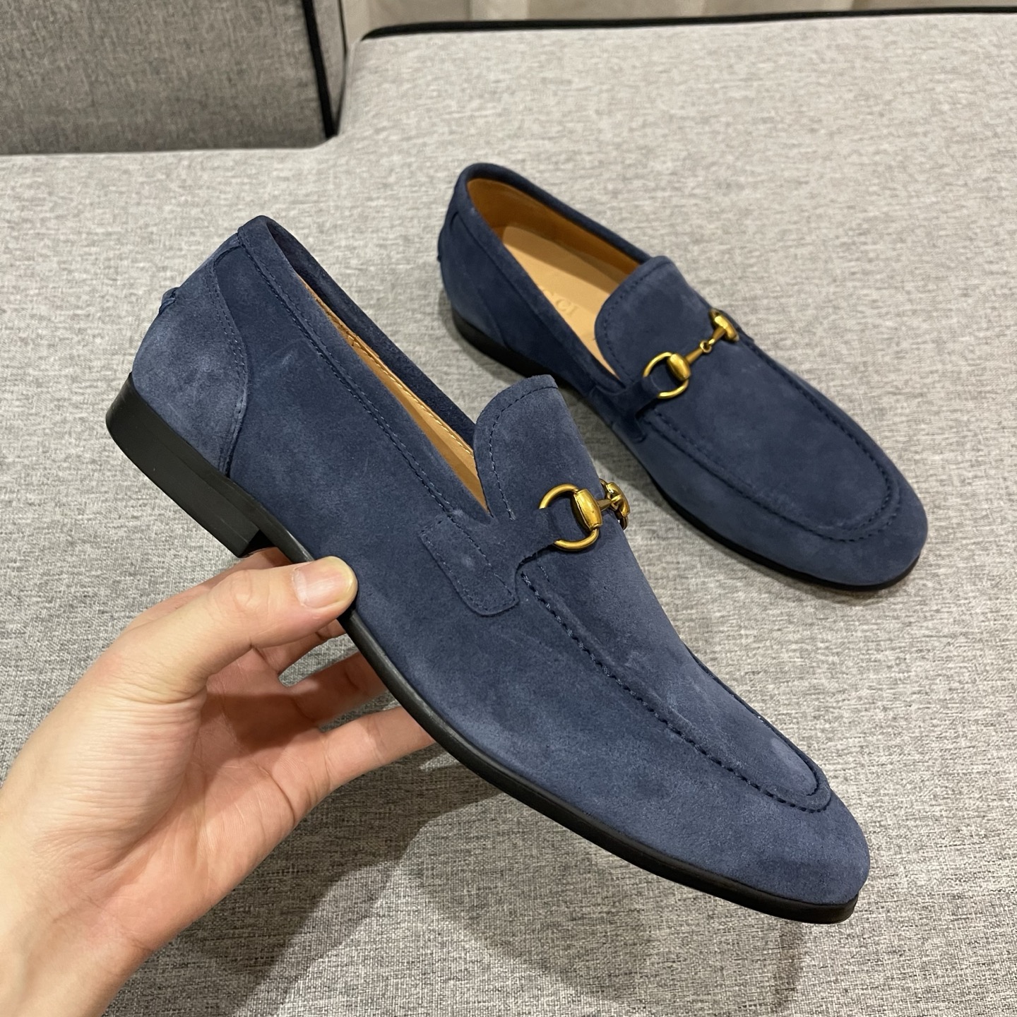 Gucci Men's Blue Suede Loafers with Horsebit Detail, Size 38-45 6 i1740995532551 3354 0 4