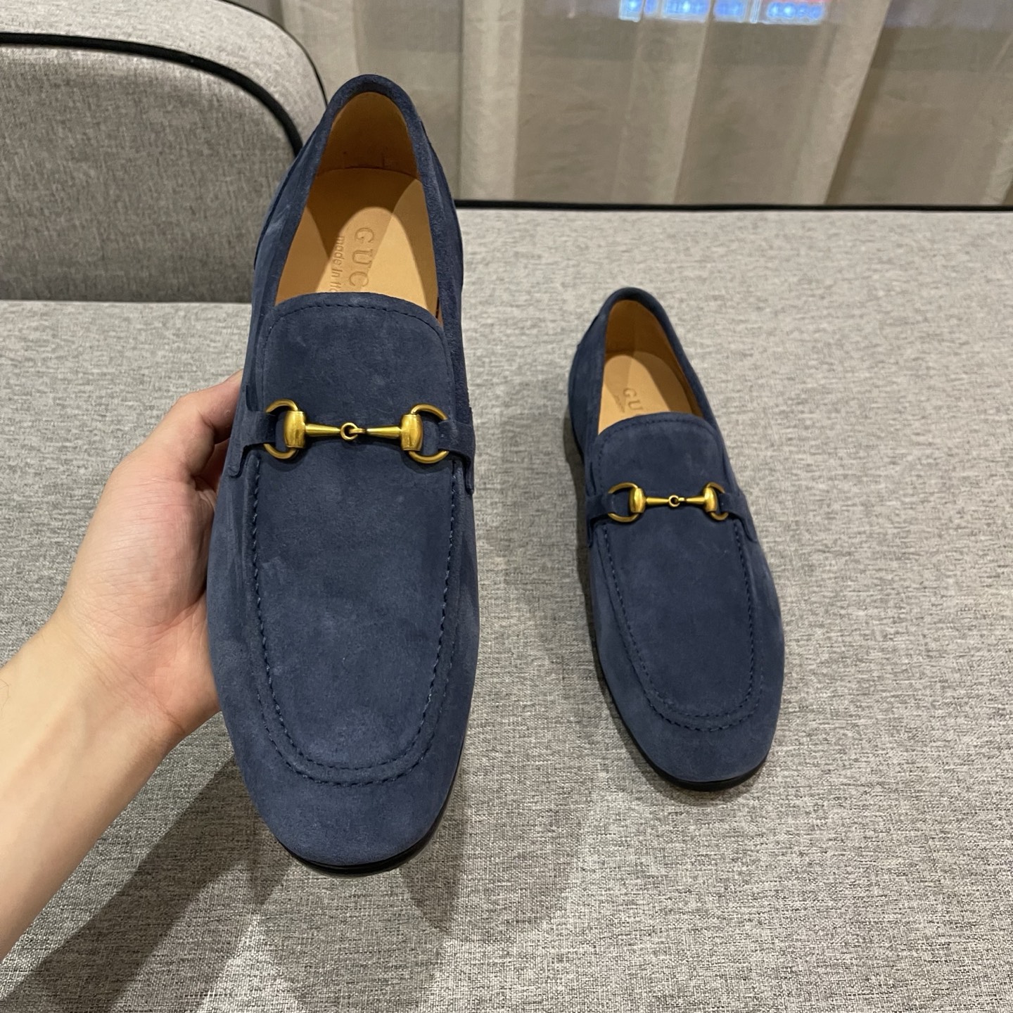 Gucci Men's Blue Suede Loafers with Horsebit Detail, Size 38-45 7 i1740995532562 7372 0 5