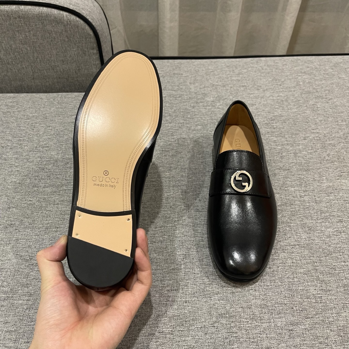Gucci Men's Black Leather Loafers with Interlocking G - Size 38-45 9 i1740995590828 4238 0 7