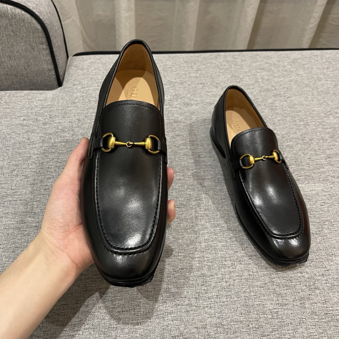Gucci Men's Black Leather Horsebit Loafers Comfortable & Stylish Shoes 8 i1740995916114 6697 0 6