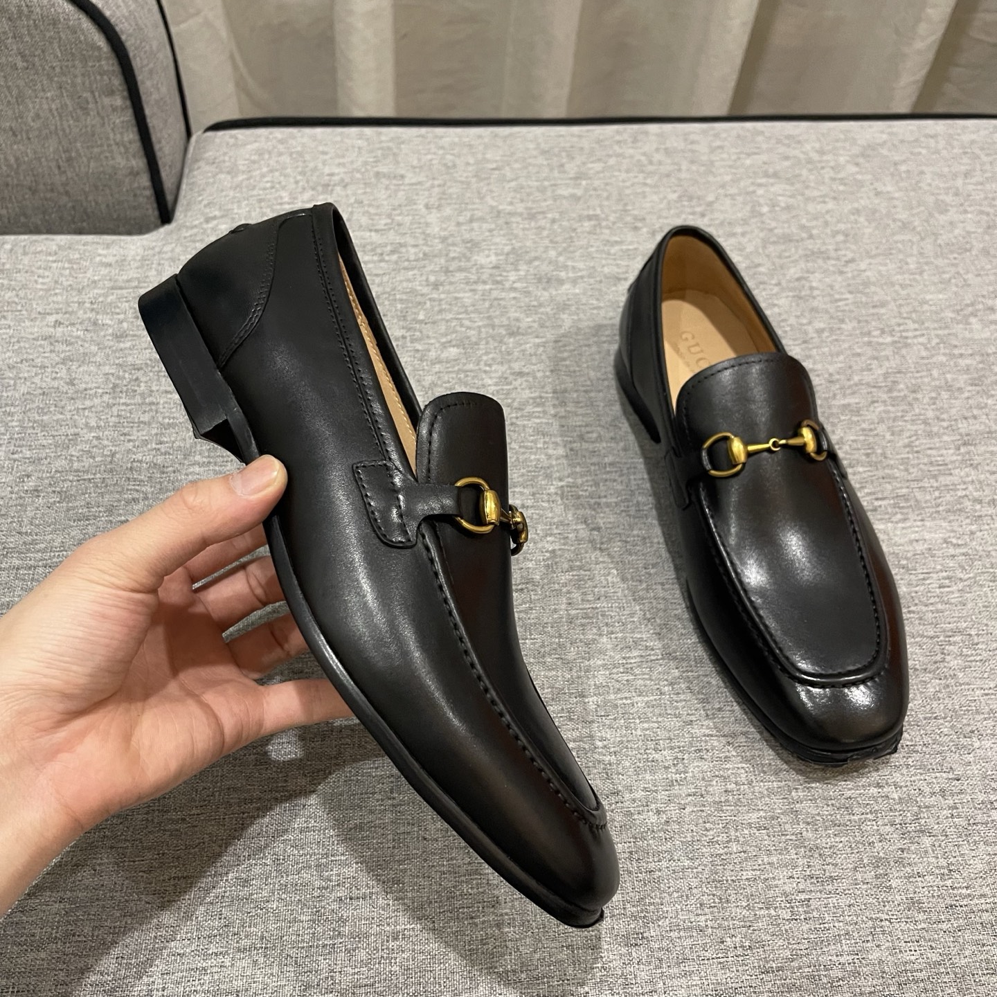 Gucci Men's Black Leather Horsebit Loafers Comfortable & Stylish Shoes 7 i1740995926498 6503 0 5